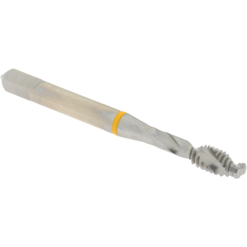 Spiral Flute Tap: #12-24, 2 Flute, Modified Bottoming, 2B Class of Fit, Vanadium High Speed Steel, Bright/Uncoated