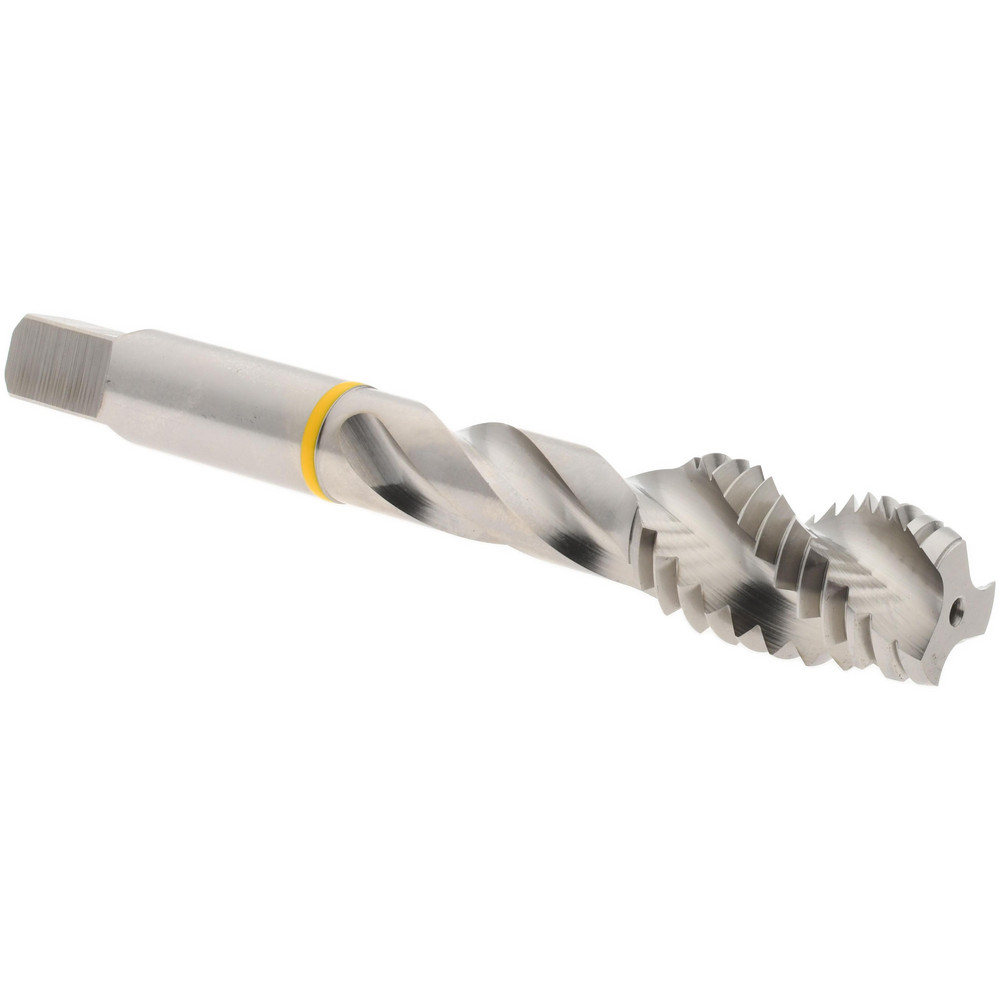Spiral Flute Tap: 1/2-13, 3 Flutes, Modified Bottoming, 2B Class of Fit, Vanadium High Speed Steel, Bright/Uncoated