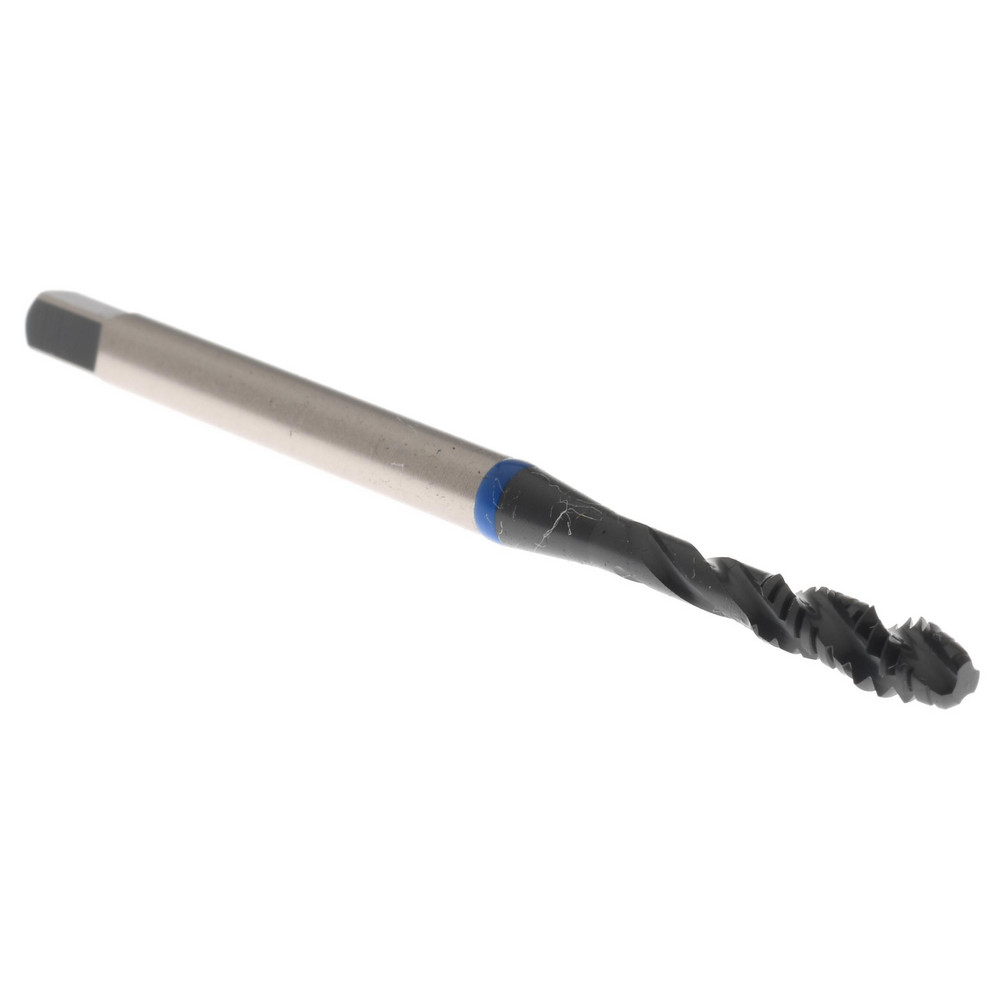 Spiral Flute Tap: #6-32, 3 Flutes, Modified Bottoming, 2B Class of Fit, Vanadium High Speed Steel, Oxide Coated