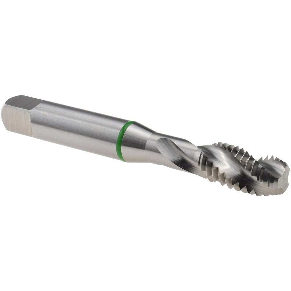 Spiral Flute Tap: 3/8-16, 3 Flutes, Modified Bottoming, 2B Class of Fit, Vanadium High Speed Steel, Bright/Uncoated