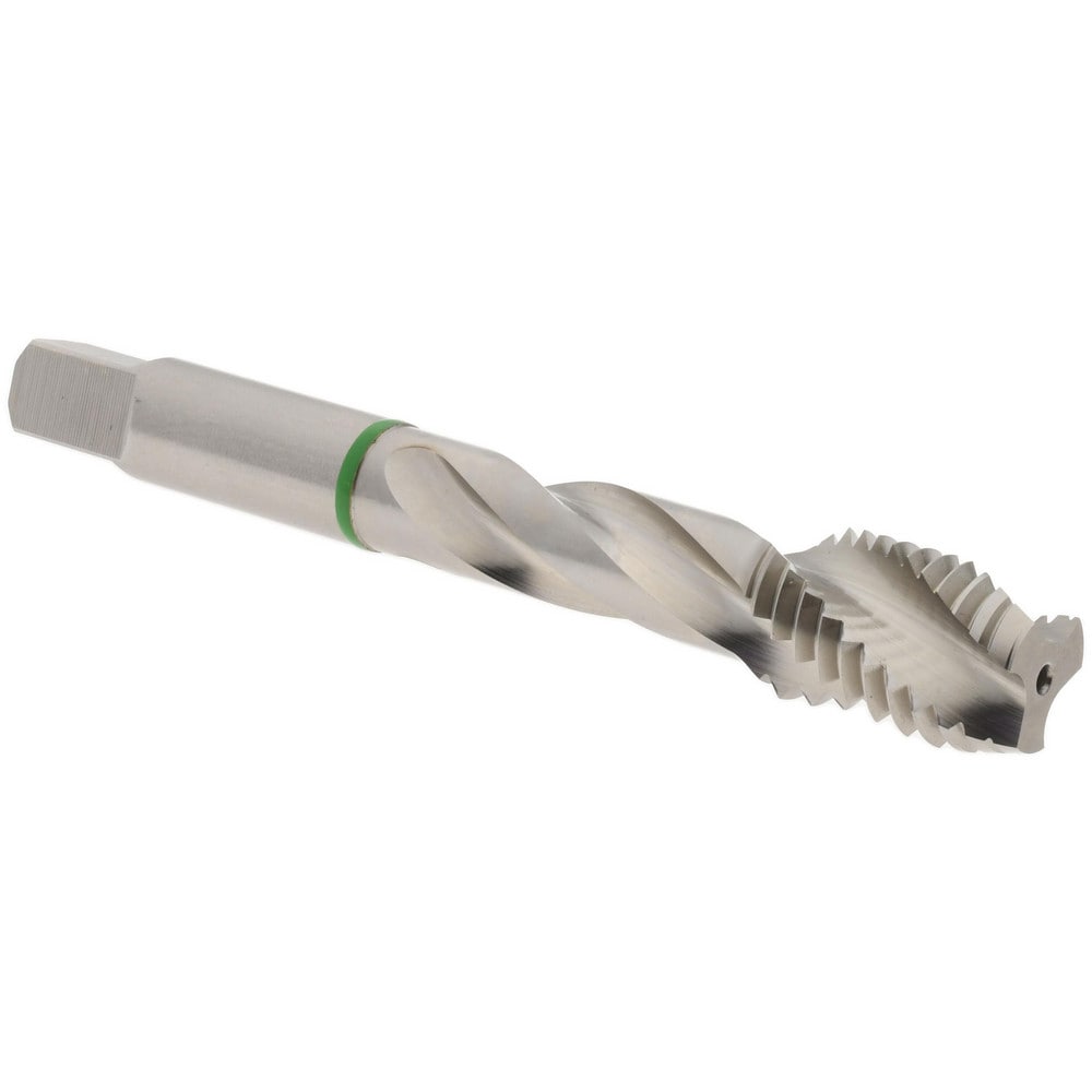 Spiral Flute Tap: M12x1.75, 3 Flutes, Modified Bottoming, 6H Class of Fit, Vanadium High Speed Steel, Bright/Uncoated