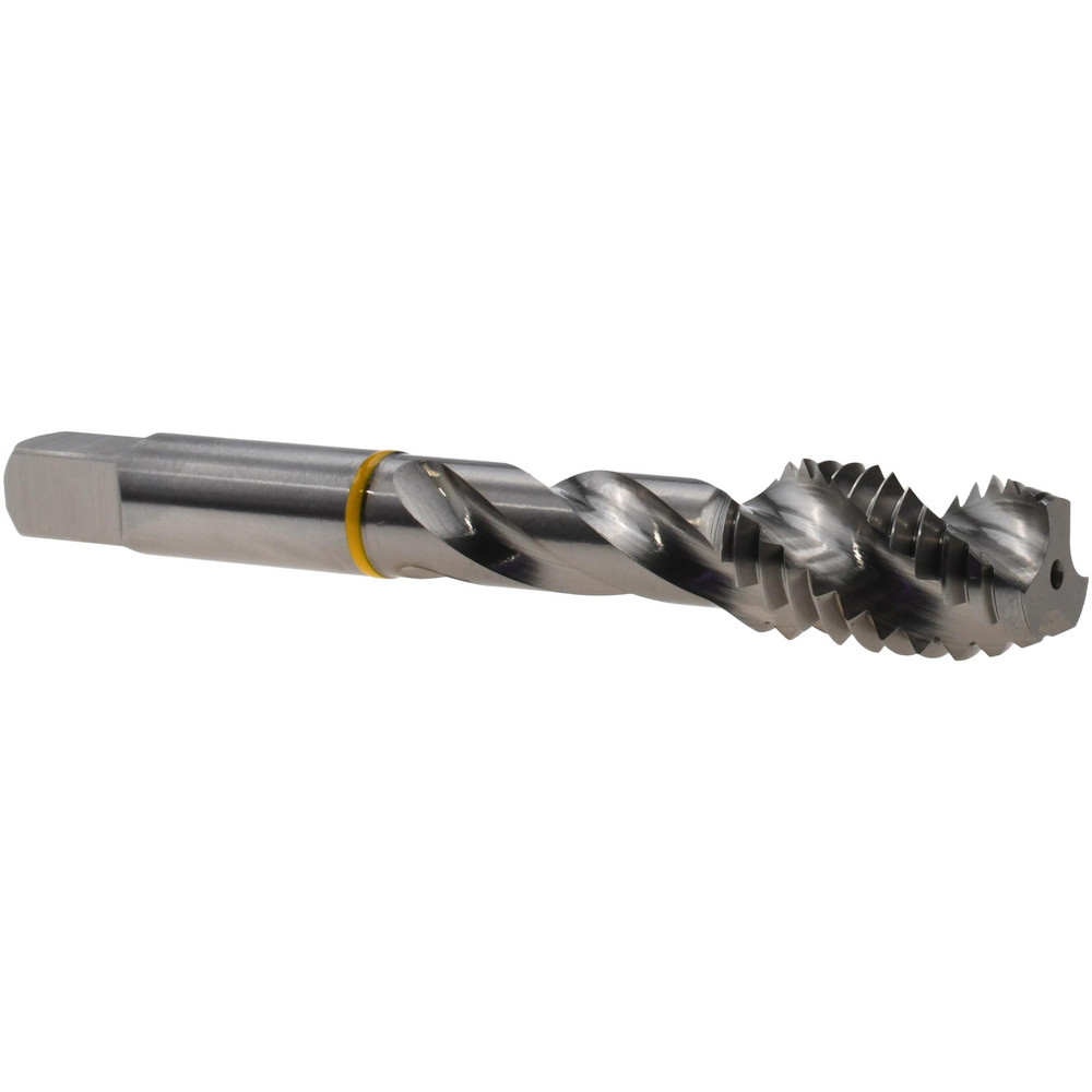Spiral Flute Tap: 1/2-13, 3 Flutes, Modified Bottoming, 2B Class of Fit, Vanadium High Speed Steel, Bright/Uncoated