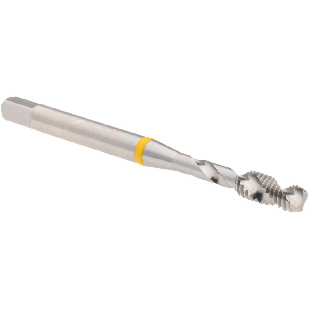 Spiral Flute Tap: #10-32, 2 Flute, Modified Bottoming, Vanadium High Speed Steel, Bright/Uncoated