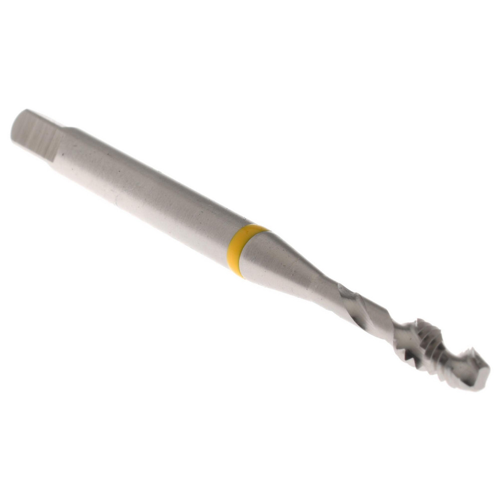 Spiral Flute Tap: #4-40, 2 Flutes, Modified Bottoming, Vanadium High Speed Steel, Bright/Uncoated