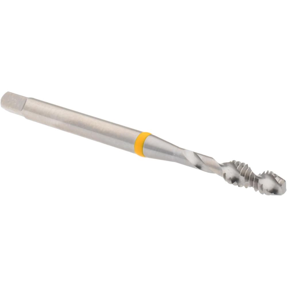 Spiral Flute Tap: #6-32, 2 Flute, Modified Bottoming, Vanadium High Speed Steel, Bright/Uncoated