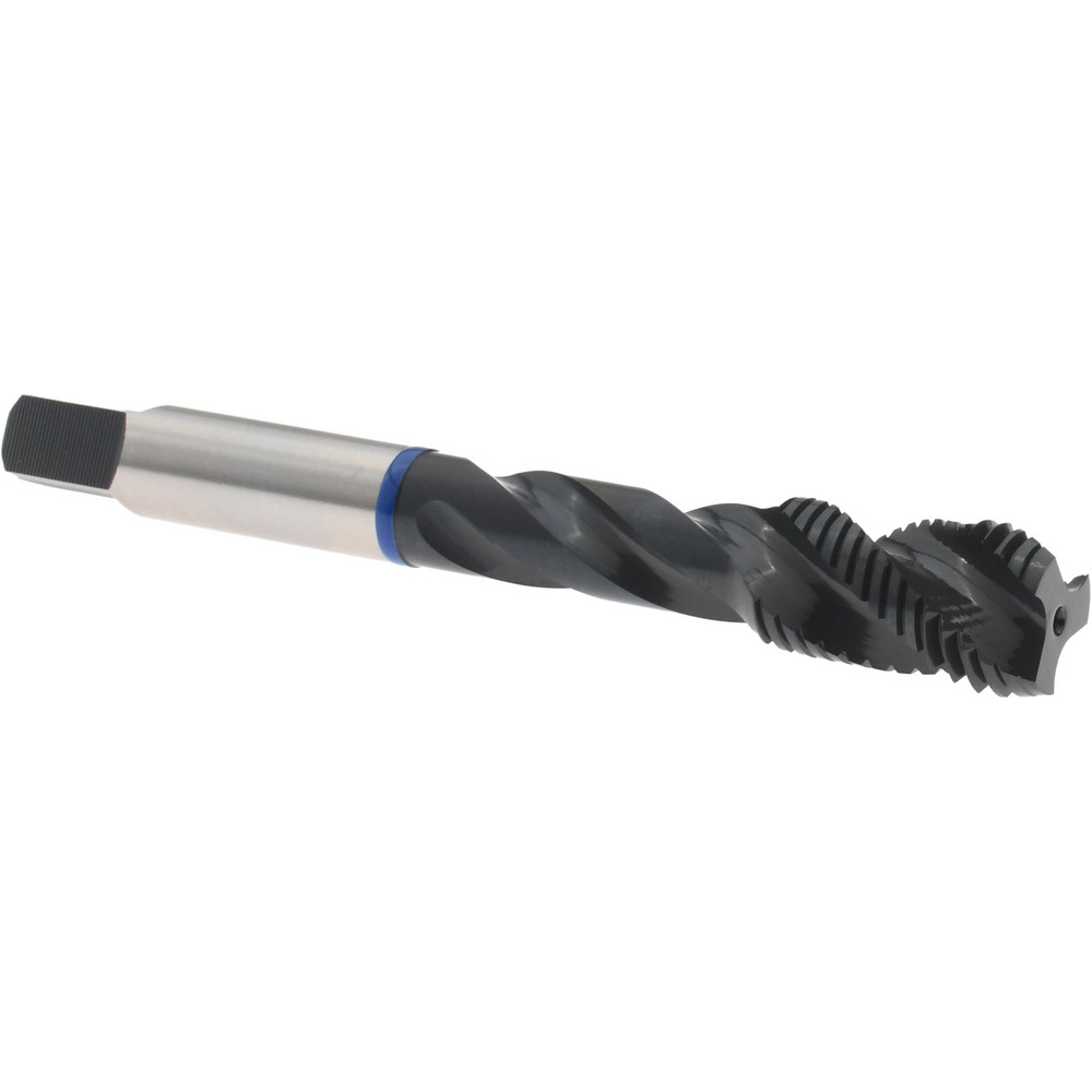 Spiral Flute Tap: 7/16-20, 3 Flutes, Modified Bottoming, Vanadium High Speed Steel, Oxide Coated