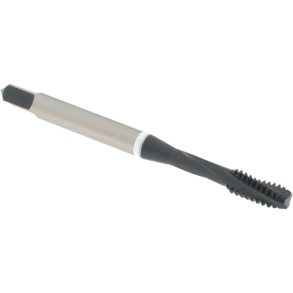 Spiral Flute Tap: #10-24, 3 Flute, Modified Bottoming, Vanadium High Speed Steel, Nitride Finish