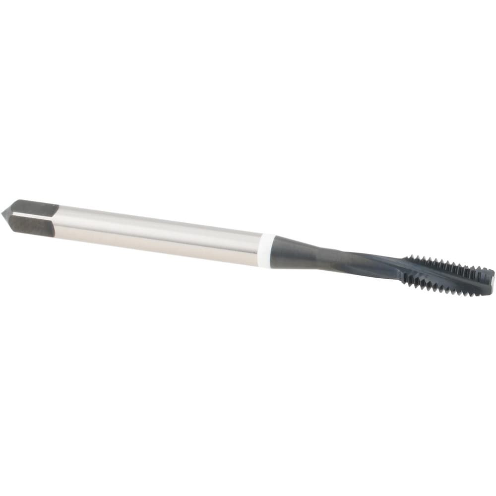 Spiral Flute Tap: #6-40, 3 Flutes, Modified Bottoming, Vanadium High Speed Steel, Nitride Coated