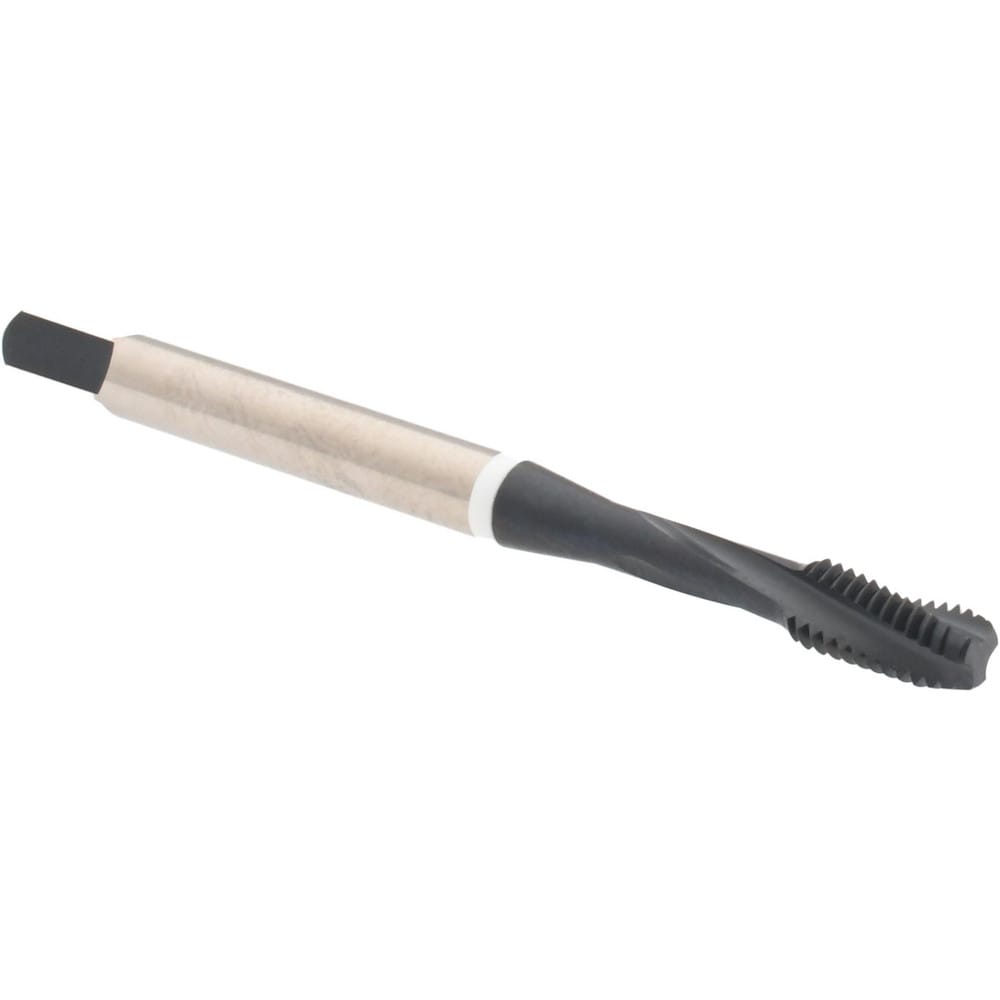 Spiral Flute Tap: #8-36, 3 Flute, Modified Bottoming, Vanadium High Speed Steel, Nitride Finish
