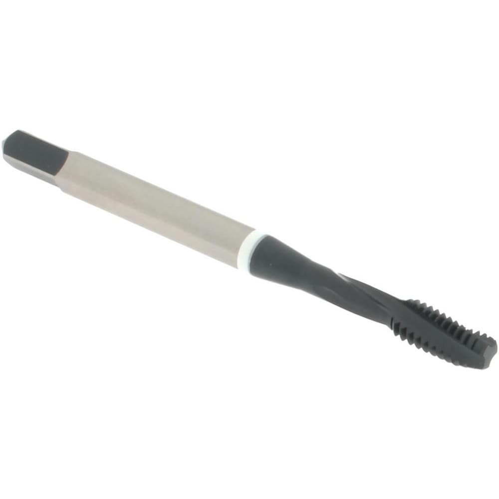 Spiral Flute Tap: #8-32, 3 Flute, Modified Bottoming, Vanadium High Speed Steel, Nitride Finish