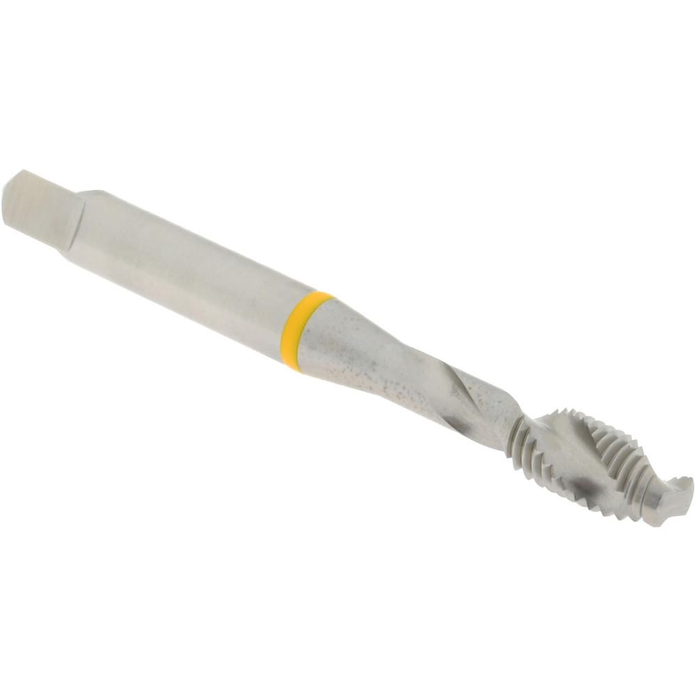 Spiral Flute Tap: 1/4-28, 2 Flute, Modified Bottoming, 3B Class of Fit, Vanadium High Speed Steel, Bright/Uncoated
