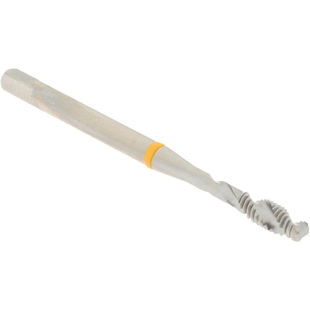 Spiral Flute Tap: #6-40, 2 Flute, Modified Bottoming, Vanadium High Speed Steel, Bright/Uncoated
