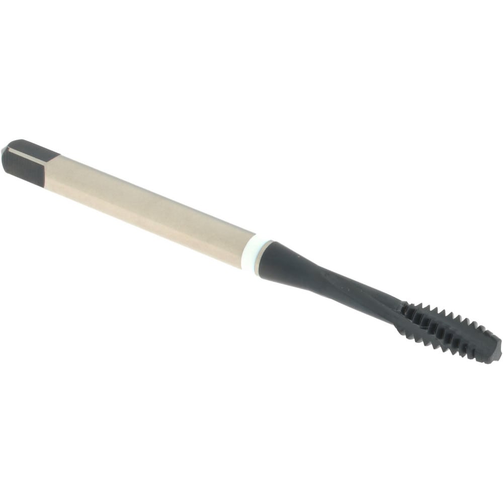Spiral Flute Tap: #6-32, 3 Flute, Modified Bottoming, Vanadium High Speed Steel, Nitride Finish
