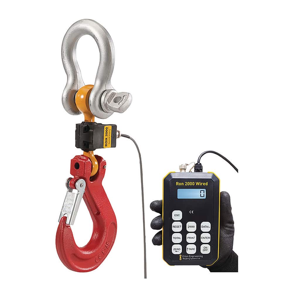 Eilon Engineering - Crane Scales & Hanging Scales; Type: Hook Type Wired Crane  Scale; Capacity (Lb.): 5000.00; Capacity (kg): 2267.9619; Display Type: 6  Digit LCD; Scale Type: Crane Scale - 62518501 - MSC Industrial Supply