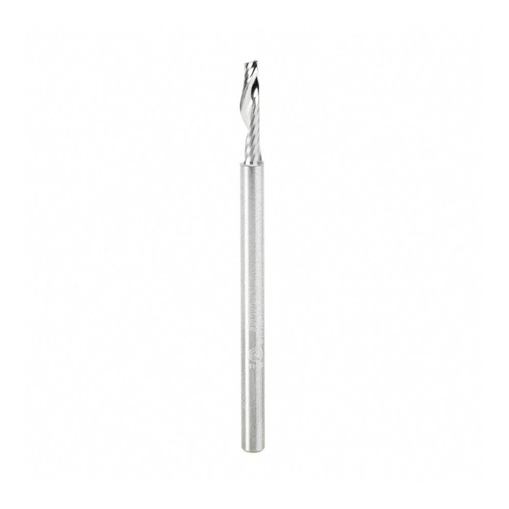Spiral Router Bit: 0.125" Dia, 0.5" LOC, 1/8" Shank Dia, Upcut