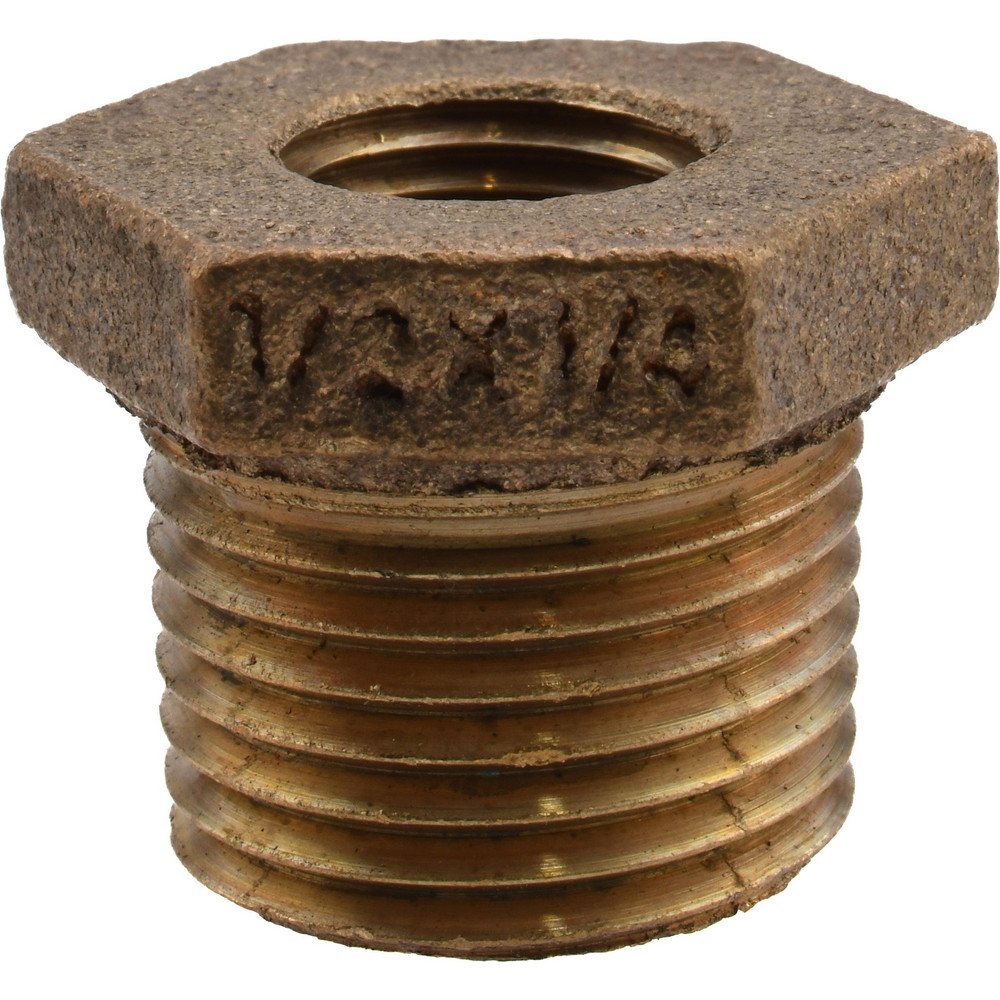 Brass Pipe Bushing: 1/2 x 1/4" Fitting, Threaded, MNPT x FNPT, Class 125, Lead Free