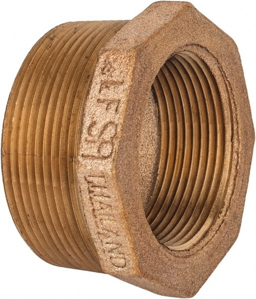 Merit Brass XNL114-3224 Brass Pipe Bushing: 2 x 1-1/2" Fitting, Threaded, MNPT x FNPT, Class 125, Lead Free Image