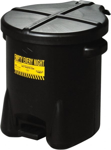 Eagle 937FLBLK 14 Gallon Capacity, HDPE Waste Can with Foot Lever 
