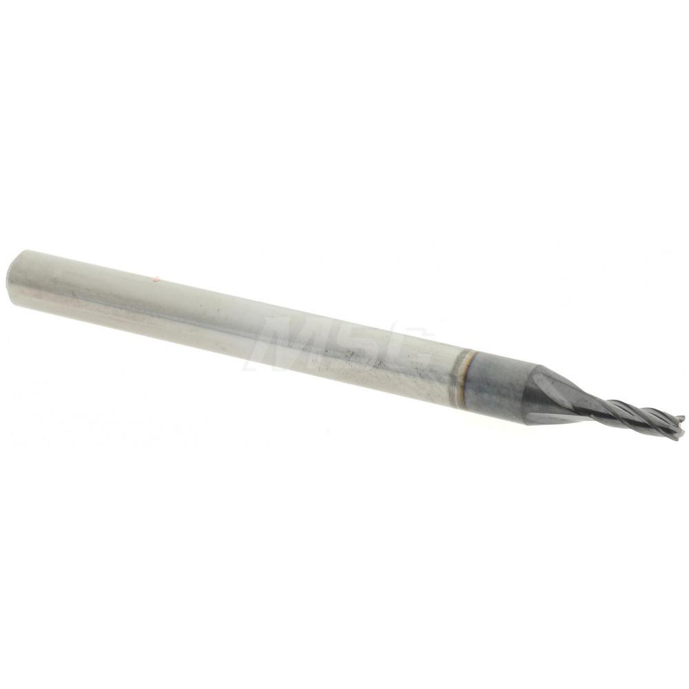 14797552 Corner Radius End Mill: 0.055" Dia, 0.165" LOC, 0.005" Radius, 4 Flutes, Solid Carbide  