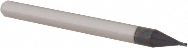 14797568 Corner Radius End Mill: 0.025" Dia, 0.038" LOC, 0.005" Radius, 4 Flutes, Solid Carbide  
