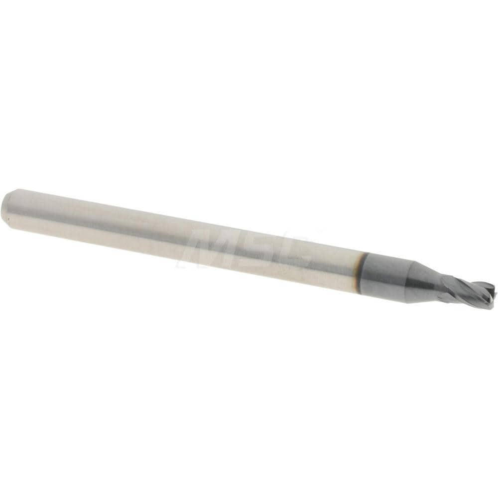 Accupro 14796313 Corner Radius End Mill: 0.0781" Dia, 0.117" LOC, 0.01" Radius, 4 Flutes, Solid Carbide 