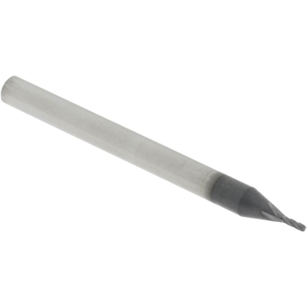 Accupro 6503608 Corner Radius End Mill: 0.03" Dia, 0.09" LOC, 0.01" Radius, 4 Flutes, Solid Carbide 