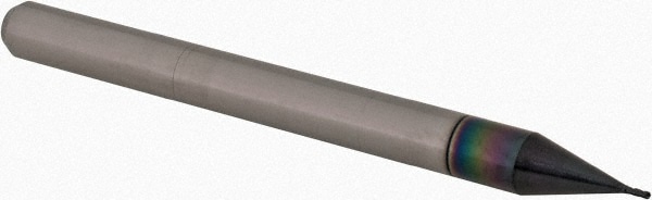 Accupro 14796287 Corner Radius End Mill: 0.0156" Dia, 0.045" LOC, 0.005" Radius, 4 Flutes, Solid Carbide 