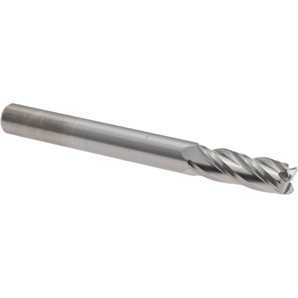14797587 Corner Radius End Mill: 1/4" Dia, 3/4" LOC, 0.0100" Radius, 4 Flute, Solid Carbide  