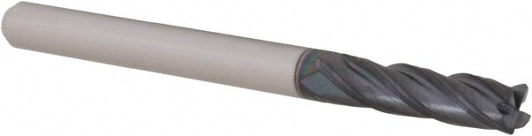 Accupro 14797576 Corner Radius End Mill: 1/8" Dia, 1/2" LOC, 0.005" Radius, 4 Flutes, Solid Carbide 