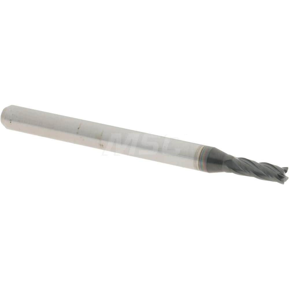 Accupro 6503623 Corner Radius End Mill: 0.085" Dia, 0.255" LOC, 0.005" Radius, 4 Flutes, Solid Carbide 