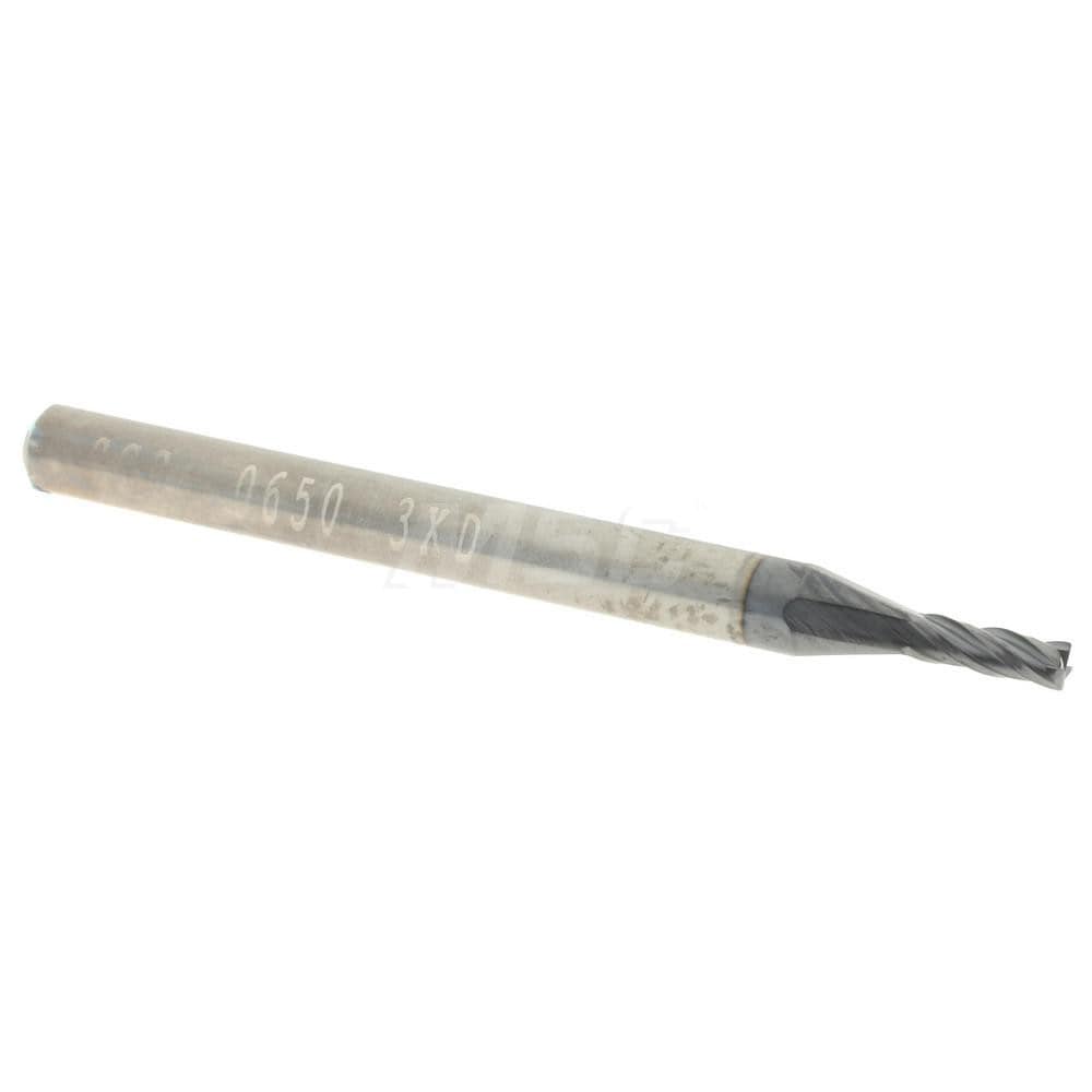 Accupro 14797556 Corner Radius End Mill: 0.065" Dia, 0.195" LOC, 0.005" Radius, 4 Flutes, Solid Carbide 