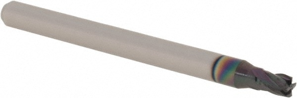 Accupro 14796325 Corner Radius End Mill: 0.0938" Dia, 0.14" LOC, 0.01" Radius, 4 Flutes, Solid Carbide 