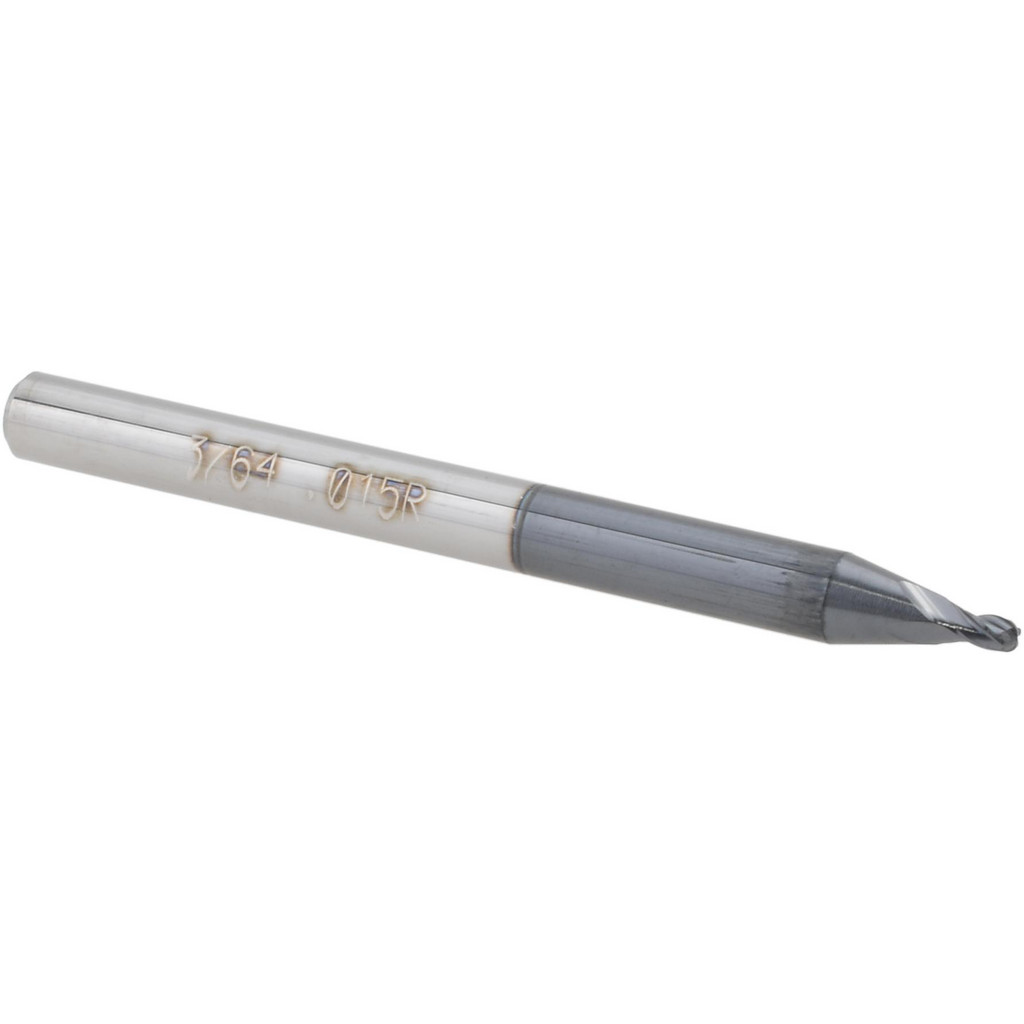 14796297 Corner Radius End Mill: 0.0469" Dia, 1.25" LOC, 0.0150" Radius, 4 Flute, Solid Carbide  