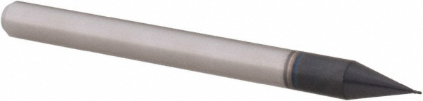 14797037 Square End Mill: 0.01" Dia, 0.015" LOC, 4 Flutes, Solid Carbide  