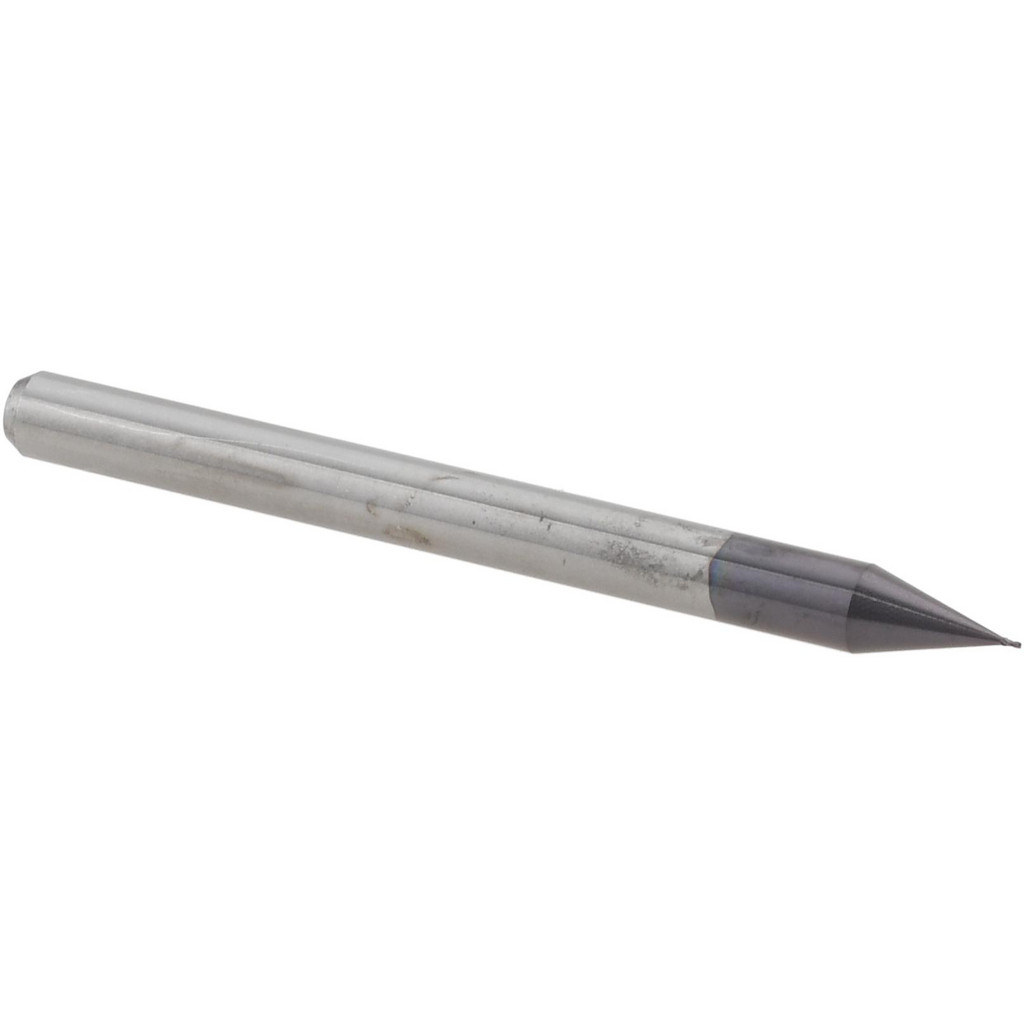 14797037 Square End Mill: 0.01" Dia, 0.015" LOC, 4 Flutes, Solid Carbide  