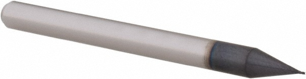 Accupro 6502250 Square End Mill: 0.011 Dia, 1/64 LOC, 1/8 Shank Dia, 1-1/2 OAL, 4 Flutes, Solid Carbide 