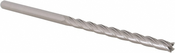 14797360 Square End Mill: 3/16" Dia, 2-1/4" LOC, 4 Flutes, Solid Carbide  
