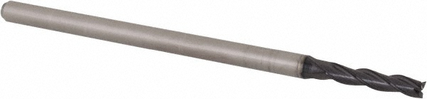 14883430 Square End Mill: 0.1" Dia, 1/2" LOC, 3 Flutes, Solid Carbide  