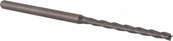 14883439 Square End Mill: 3/32" Dia, 1-1/8" LOC, 3 Flutes, Solid Carbide  