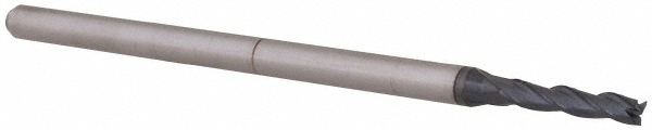 14883440 Square End Mill: 0.09" Dia, 29/64" LOC, 3 Flutes, Solid Carbide  