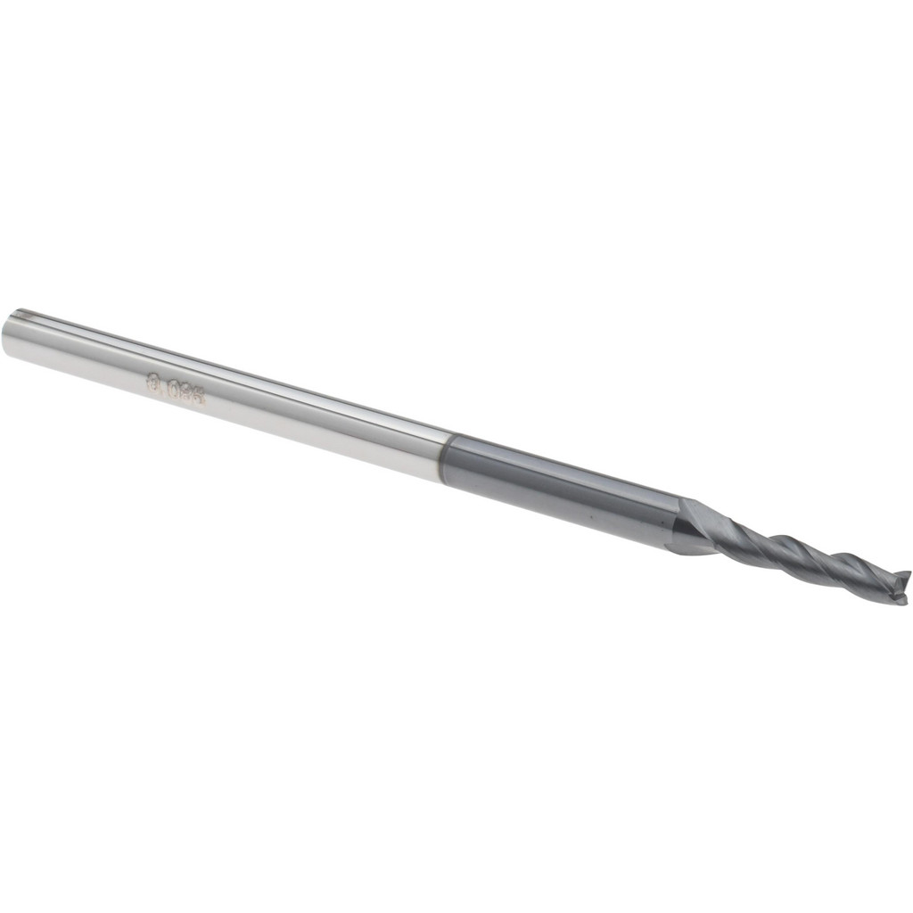 14883442 Square End Mill: 0.085" Dia, 0.425" LOC, 3 Flutes, Solid Carbide  