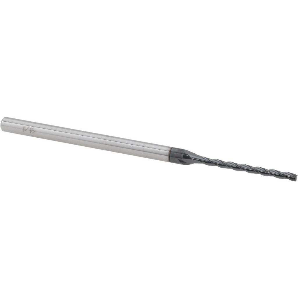 14883458 Square End Mill: 1/16" Dia, 3/4" LOC, 3 Flutes, Solid Carbide  