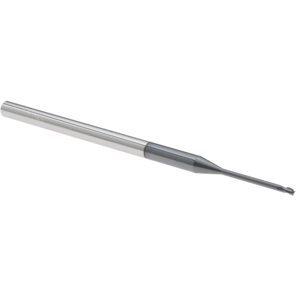 14797194 Square End Mill: 0.045 Dia, 0.067 LOC, 1/8 Shank Dia, 2-1/2 OAL, 3 Flutes, Solid Carbide  