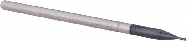14797163 Square End Mill: 1/32 Dia, 0.046 LOC, 1/8 Shank Dia, 2-1/2 OAL, 3 Flutes, Solid Carbide  