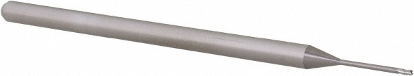 14797168 Square End Mill: 1/32 Dia, 0.046 LOC, 1/8 Shank Dia, 2-1/2 OAL, 3 Flutes, Solid Carbide  