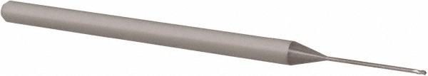 Accupro 6501182 Square End Mill: 0.025 Dia, 0.037 LOC, 1/8 Shank Dia, 2-1/2 OAL, 3 Flutes, Solid Carbide 
