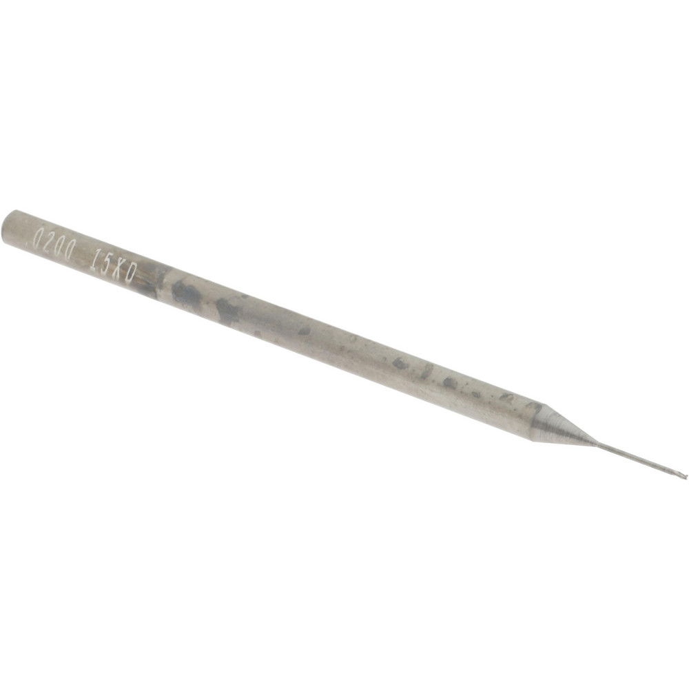 14797150 Square End Mill: 0.02" Dia, 1/32" LOC, 3 Flutes, Solid Carbide  