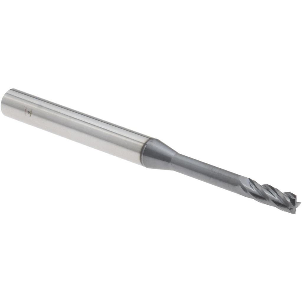 14883462 Square End Mill:  0.0781" Dia, 0.234" LOC, 0.125" Shank Dia, 1.5" OAL, 4 Flutes, Solid Carbide  