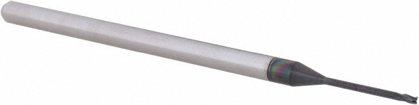 14797187 Square End Mill: 0.04" Dia, 0.06" LOC, 3 Flutes, Solid Carbide  