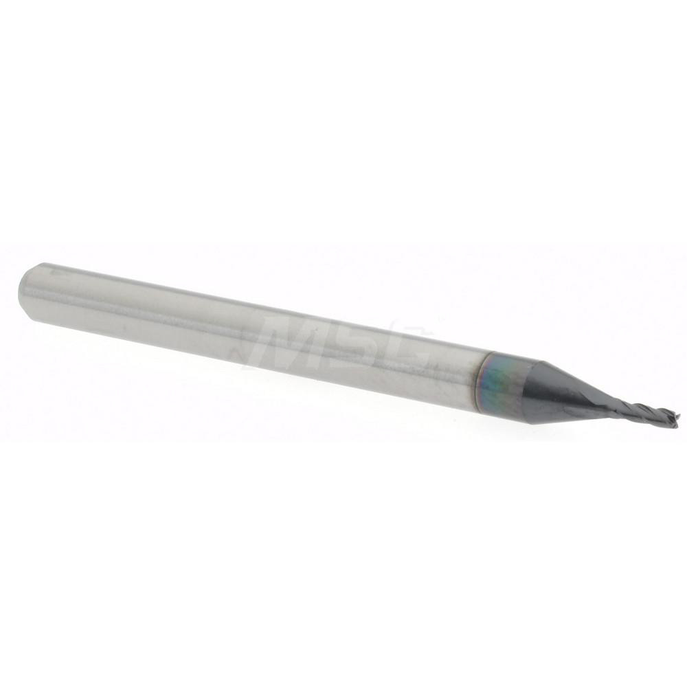 Square End Mill: 0.038" Dia, 0.114" LOC, 4 Flutes, Solid Carbide